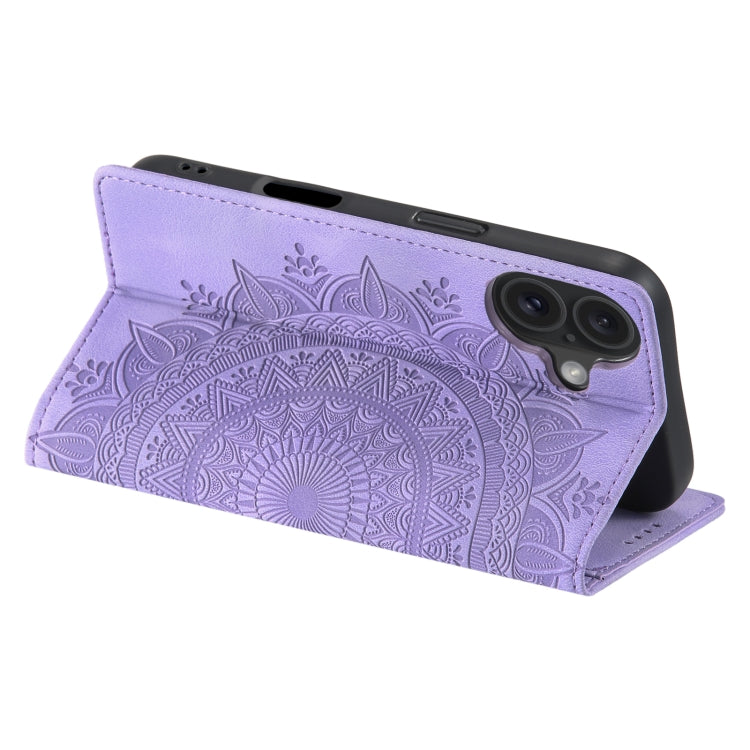 For iPhone 16 Totem Embossed Magnetic Leather Phone Case