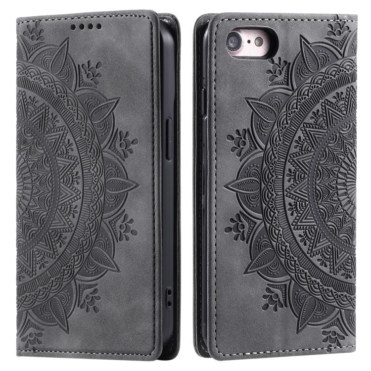 For iPhone 16e / 17e Totem Embossed Magnetic Leather Phone Case