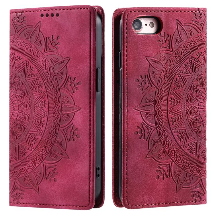 For iPhone 16e / 17e Totem Embossed Magnetic Leather Phone Case