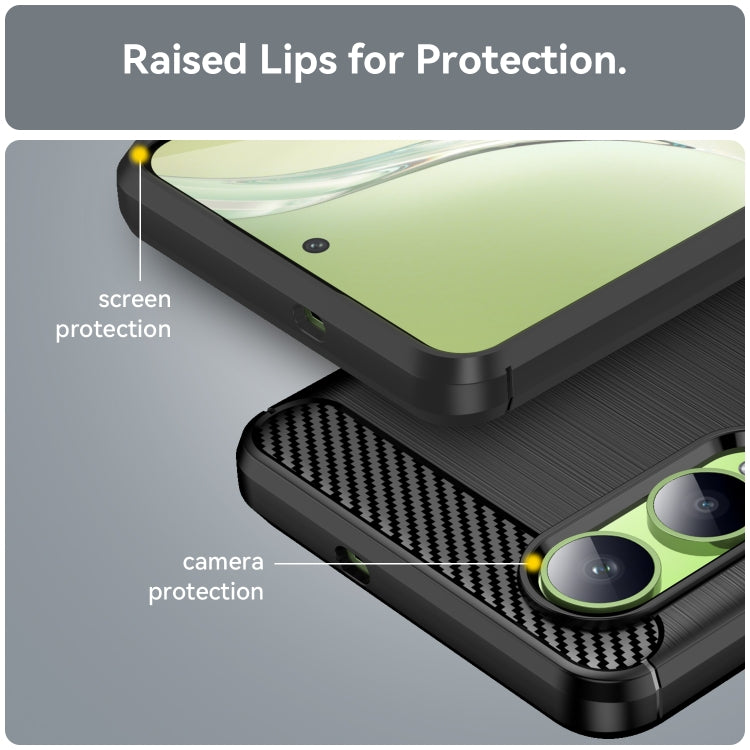 For OPPO K12x Carbon Fiber Brushed Texture TPU Phone Case