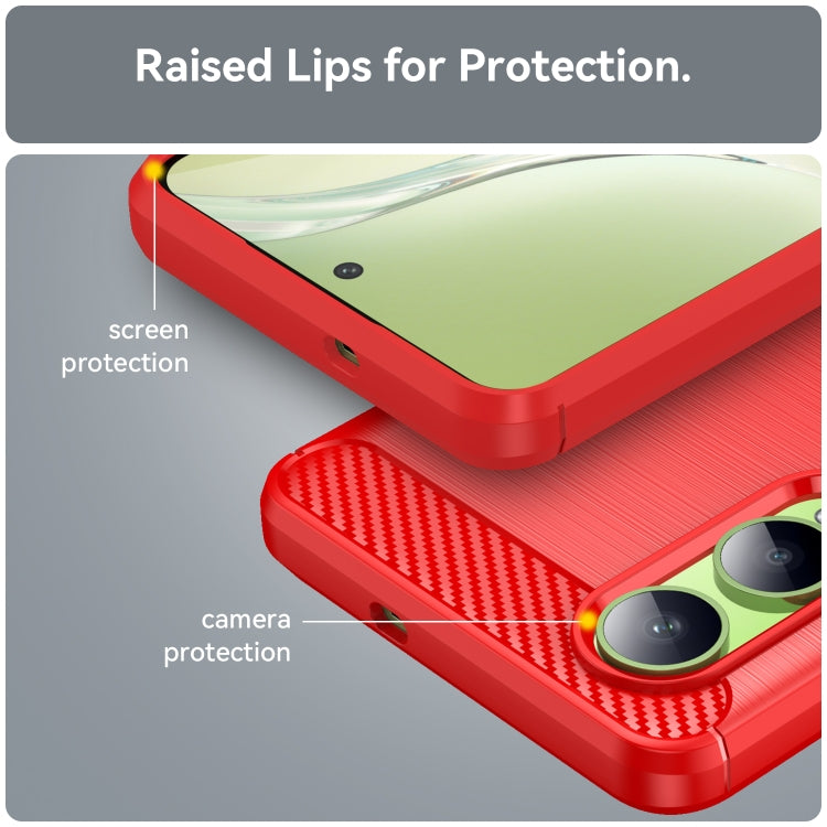 For OPPO K12x Carbon Fiber Brushed Texture TPU Phone Case