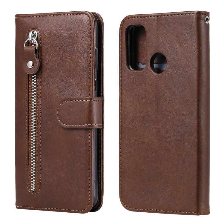 For Huawei P smart 2020 Fashion Calf Texture Zipper Horizontal Flip Leather Case with Stand & Card Slots & Wallet Function