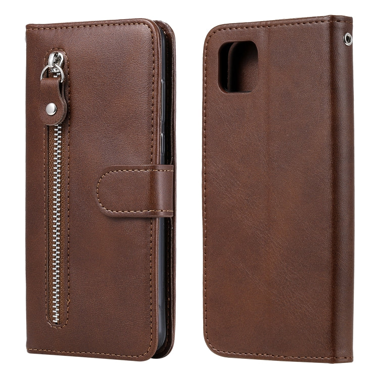 For Huawei Y5p Fashion Calf Texture Zipper Horizontal Flip Leather Case with Stand & Card Slots & Wallet Function