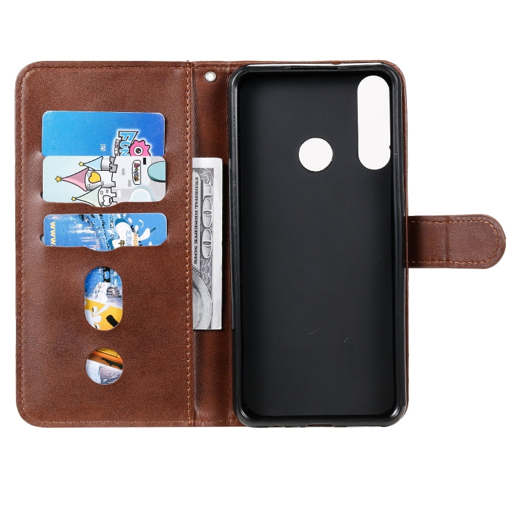 For Huawei Y6p Fashion Calf Texture Zipper Horizontal Flip Leather Case with Stand & Card Slots & Wallet Function
