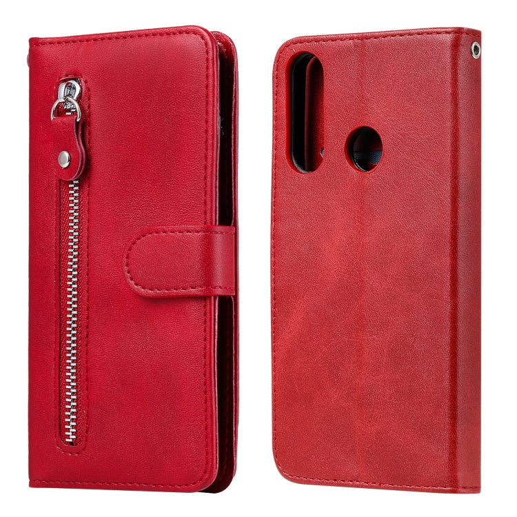 For Huawei Y6p Fashion Calf Texture Zipper Horizontal Flip Leather Case with Stand & Card Slots & Wallet Function