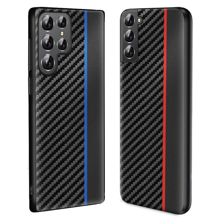 For Samsung Galaxy S25 5G Ultra-thin Carbon Fiber Texture Splicing Phone Case