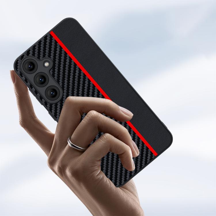 For Samsung Galaxy S25 FE 5G Ultra-thin Carbon Fiber Texture Splicing Phone Case