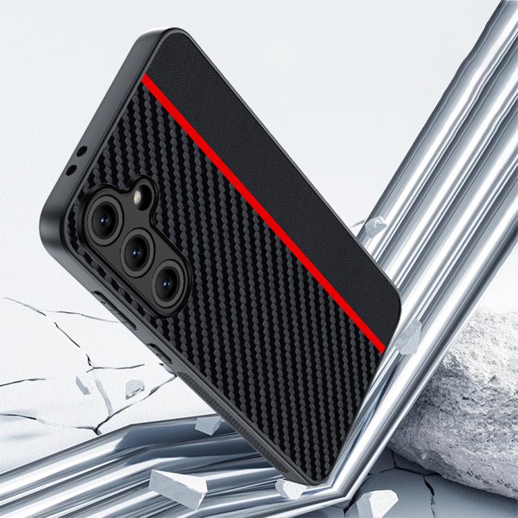 For Samsung Galaxy S25 FE 5G Ultra-thin Carbon Fiber Texture Splicing Phone Case