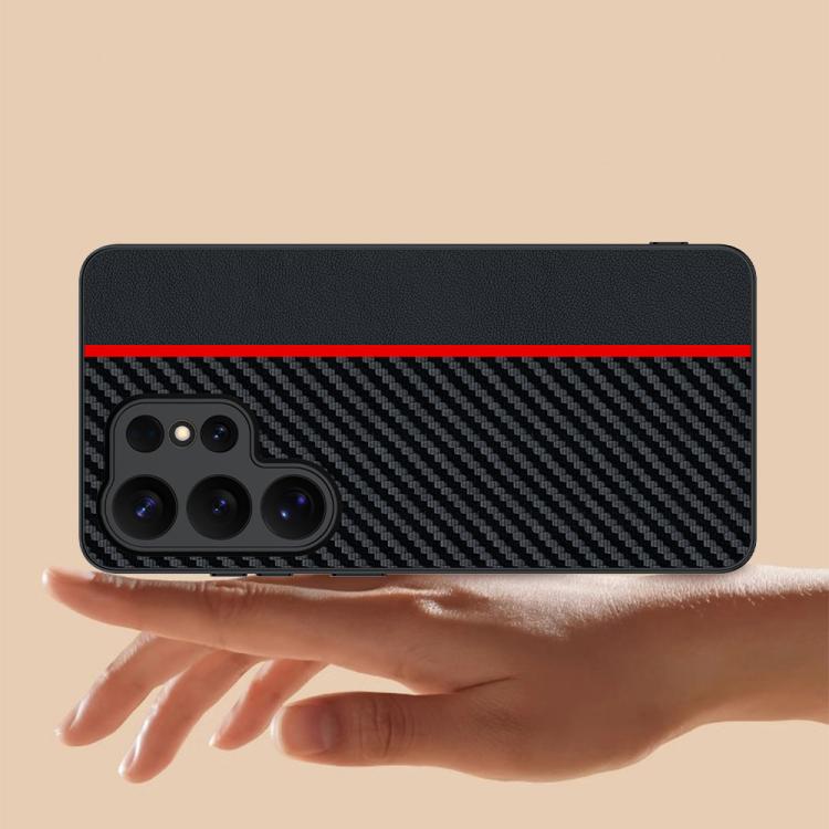 For Samsung Galaxy S26 Ultra 5G Ultra-thin Carbon Fiber Texture Splicing Phone Case