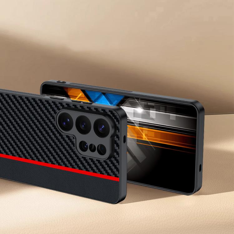 For Samsung Galaxy S26 Ultra 5G Ultra-thin Carbon Fiber Texture Splicing Phone Case
