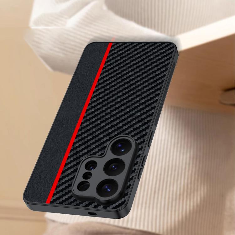 For Samsung Galaxy S26 Ultra 5G Ultra-thin Carbon Fiber Texture Splicing Phone Case
