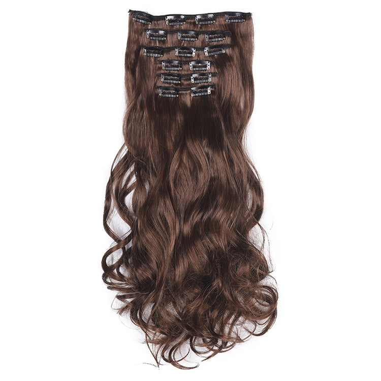 2 PCS 50cm 16 Card Long Curly Hair Wig Seamless Hair Extension Piece