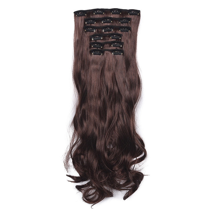 2 PCS 50cm 16 Card Long Curly Hair Wig Seamless Hair Extension Piece