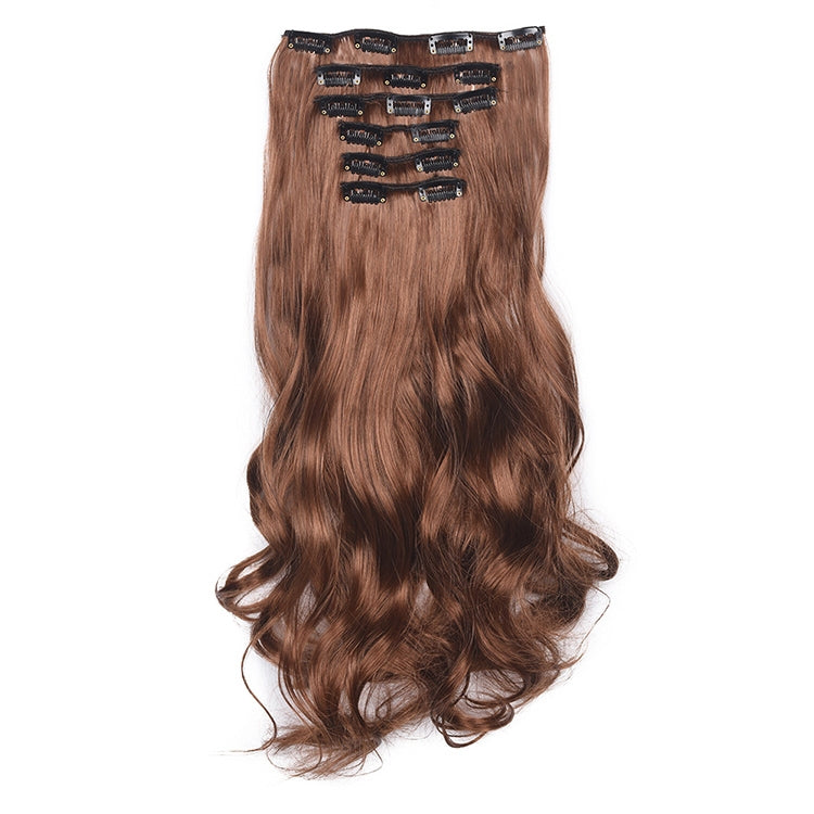 2 PCS 50cm 16 Card Long Curly Hair Wig Seamless Hair Extension Piece
