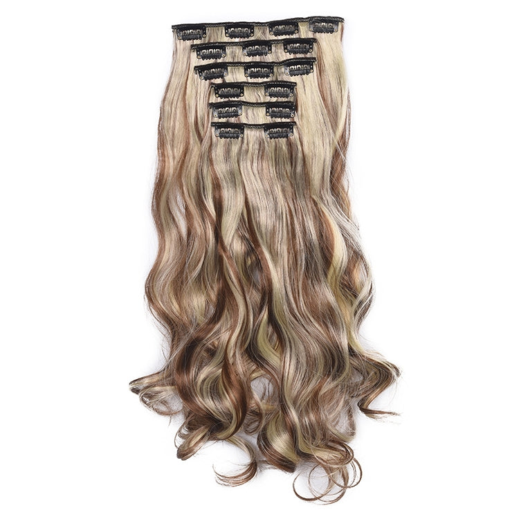2 PCS 50cm 16 Card Long Curly Hair Wig Seamless Hair Extension Piece