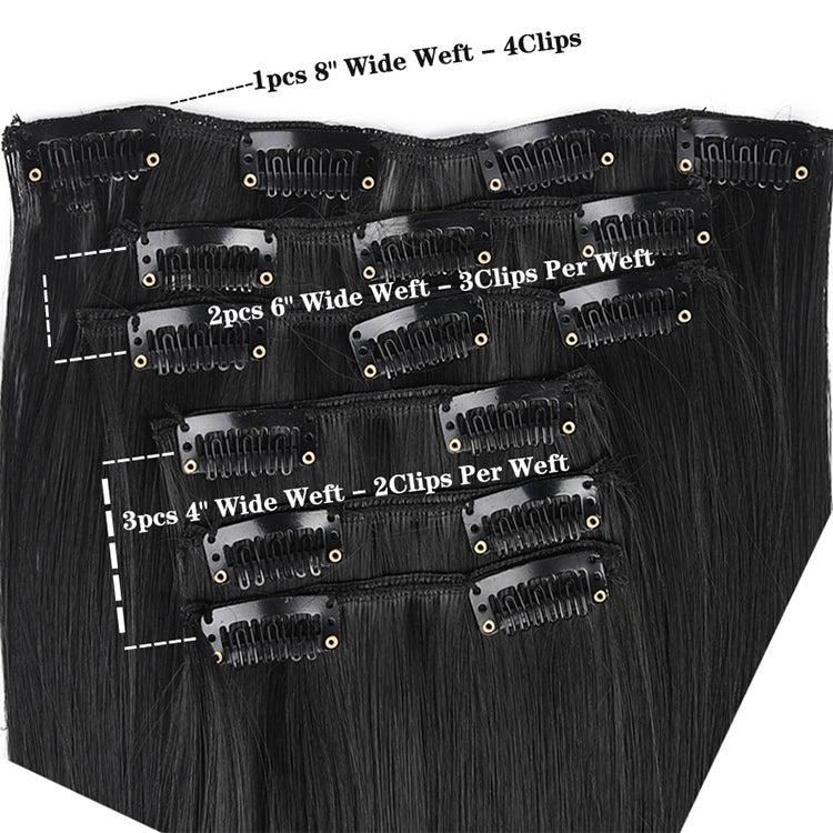 2 PCS 50cm 16 Card Long Curly Hair Wig Seamless Hair Extension Piece