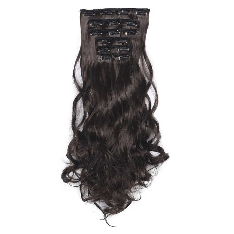 2 PCS 50cm 16 Card Long Curly Hair Wig Seamless Hair Extension Piece