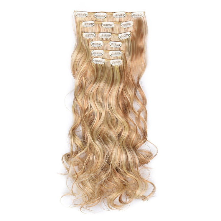 2 PCS 50cm 16 Card Long Curly Hair Wig Seamless Hair Extension Piece