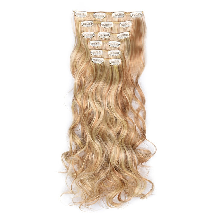2 PCS 50cm 16 Card Long Curly Hair Wig Seamless Hair Extension Piece