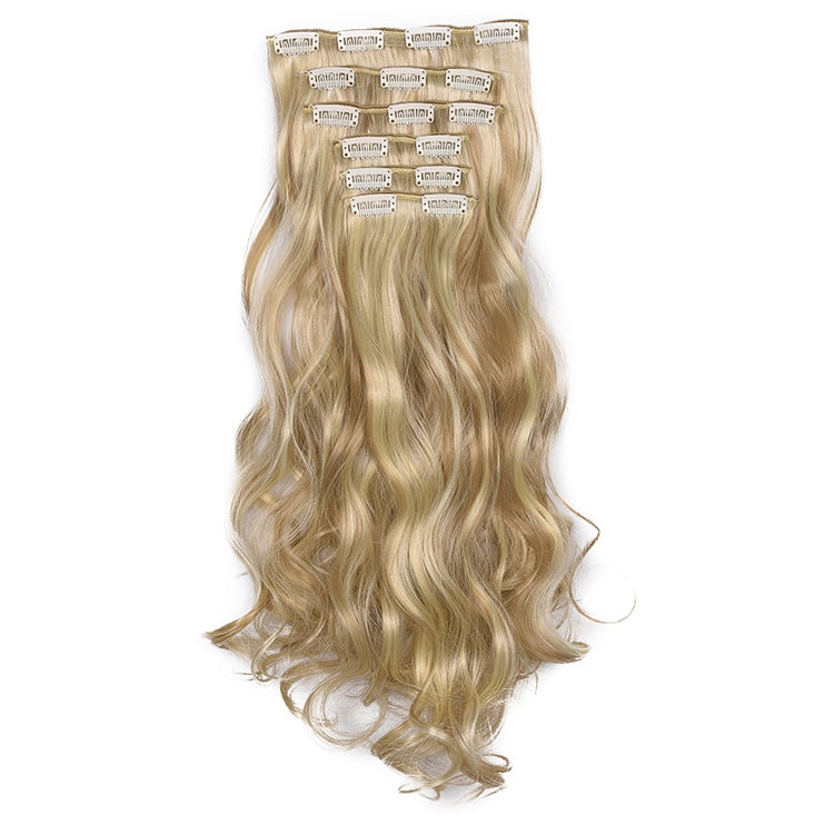 2 PCS 50cm 16 Card Long Curly Hair Wig Seamless Hair Extension Piece