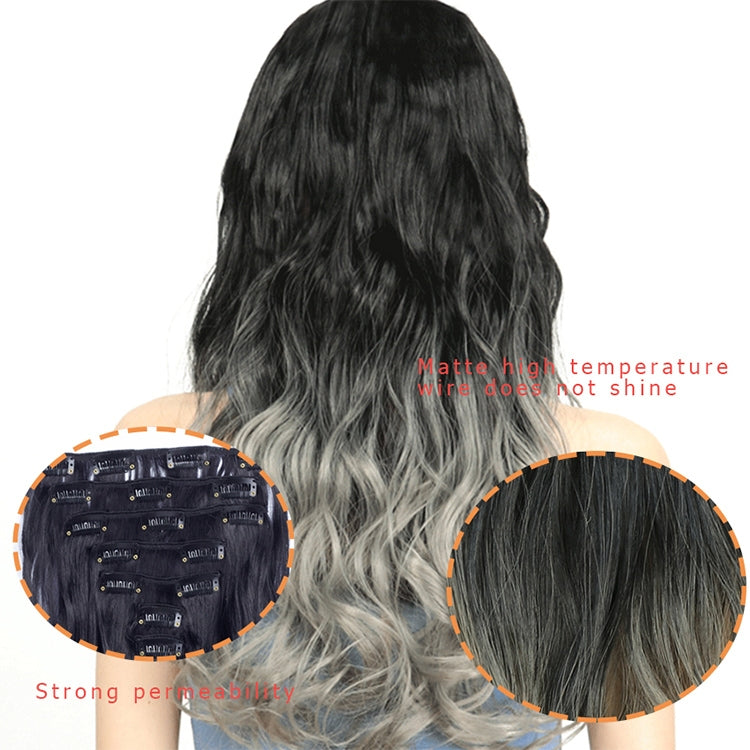 2 PCS 50cm 16 Card Long Curly Hair Wig Seamless Hair Extension Piece