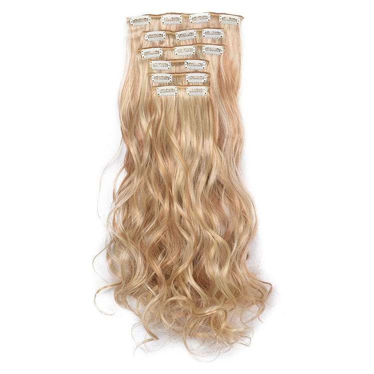 2 PCS 50cm 16 Card Long Curly Hair Wig Seamless Hair Extension Piece