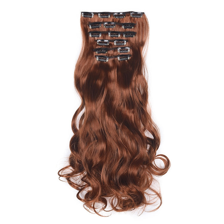 2 PCS 50cm 16 Card Long Curly Hair Wig Seamless Hair Extension Piece