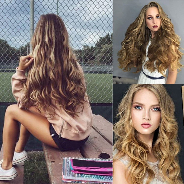 2 PCS 50cm 16 Card Long Curly Hair Wig Seamless Hair Extension Piece