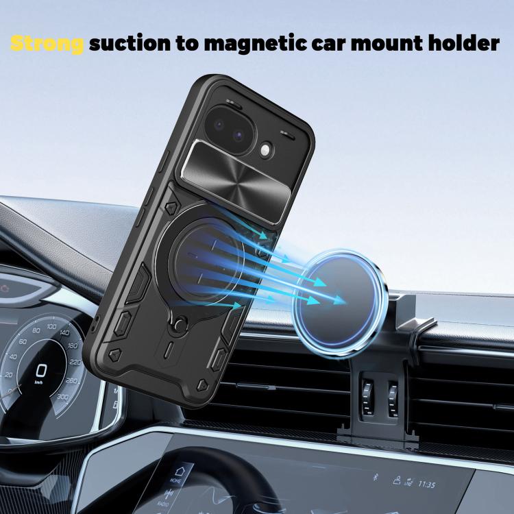 For Google Pixel 10a CD Texture Sliding Camshield Magnetic Holder Phone Case