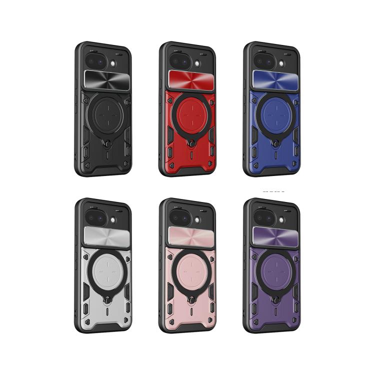 For Google Pixel 10a CD Texture Sliding Camshield Magnetic Holder Phone Case