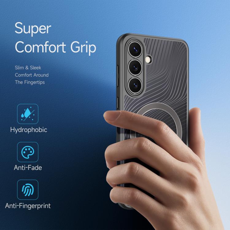For Samsung Galaxy S25 FE 5G DUX DUCIS Aimo Mag Series TPU + PC MagSafe Frosted Feel Phone Case - Black