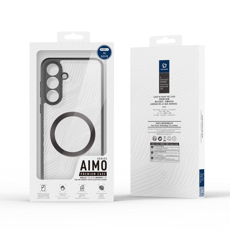 For Samsung Galaxy S25 FE 5G DUX DUCIS Aimo Mag Series TPU + PC MagSafe Frosted Feel Phone Case - Black