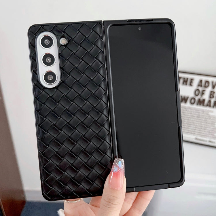For Samsung Galaxy Z Fold Special Woven Texture Folding PU Phone Case