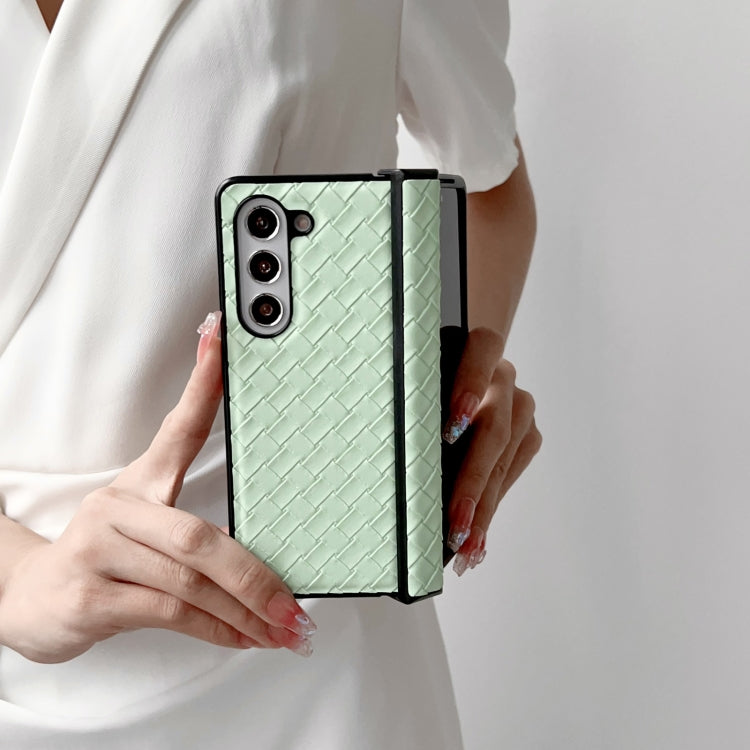 For Samsung Galaxy Z Fold Special Woven Texture Folding PU Phone Case