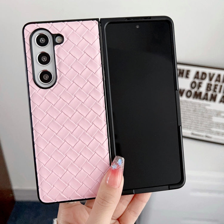 For Samsung Galaxy Z Fold Special Woven Texture Folding PU Phone Case