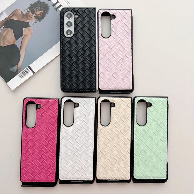 For Samsung Galaxy Z Fold Special Woven Texture Folding PU Phone Case