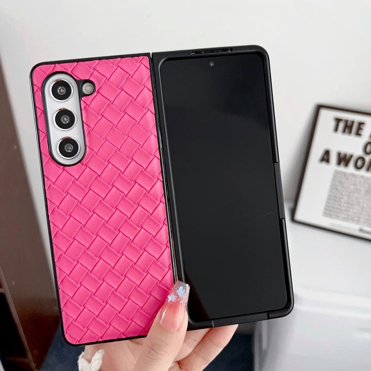 For Samsung Galaxy Z Fold Special Woven Texture Folding PU Phone Case