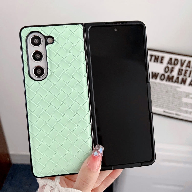 For Samsung Galaxy Z Fold Special Woven Texture Folding PU Phone Case