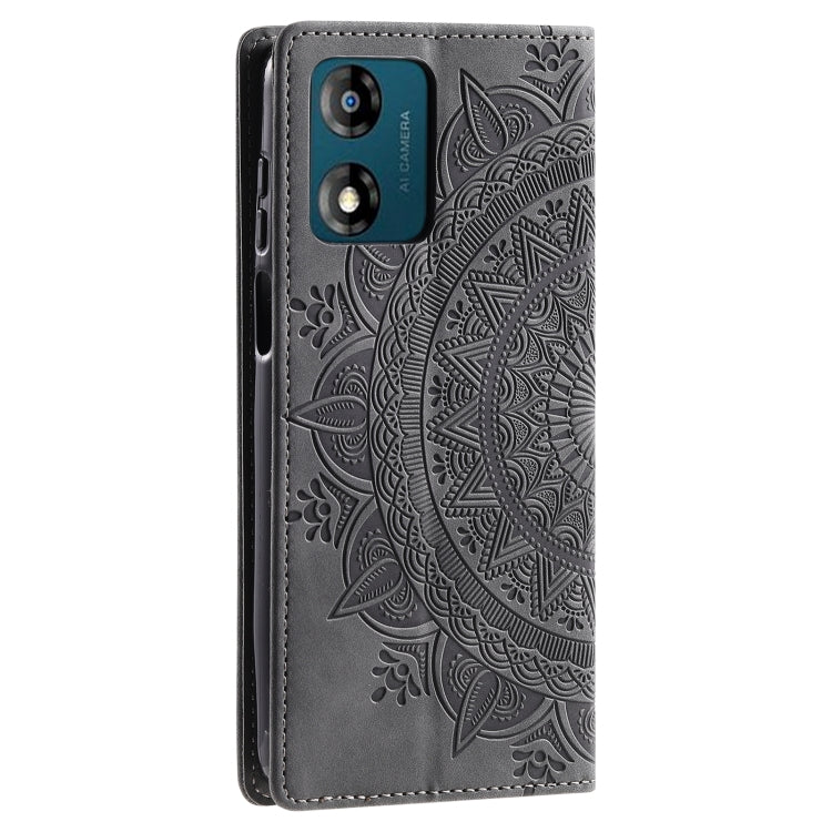 For Motorola Moto E14 Totem Embossed Magnetic Leather Phone Case