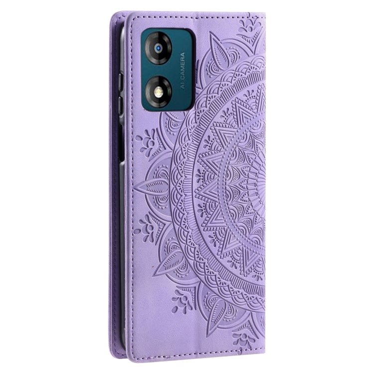 For Motorola Moto E14 Totem Embossed Magnetic Leather Phone Case