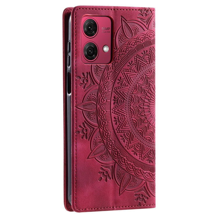 For Motorola Moto G85 Totem Embossed Magnetic Leather Phone Case