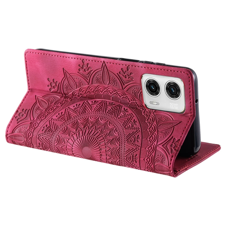 For Motorola Edge 50 Fusion Totem Embossed Magnetic Leather Phone Case