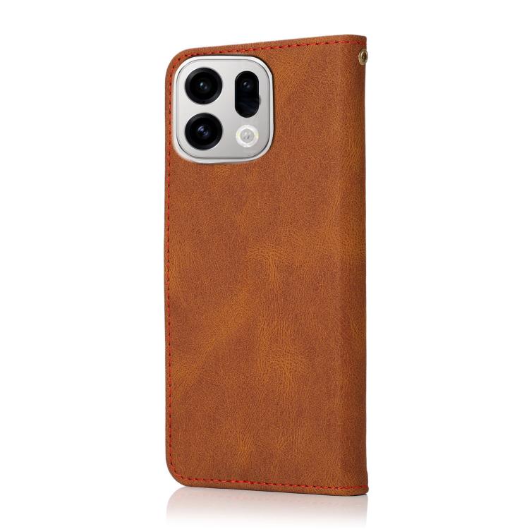 For OPPO Find X9 Dual-color Stitching Leather Phone Case
