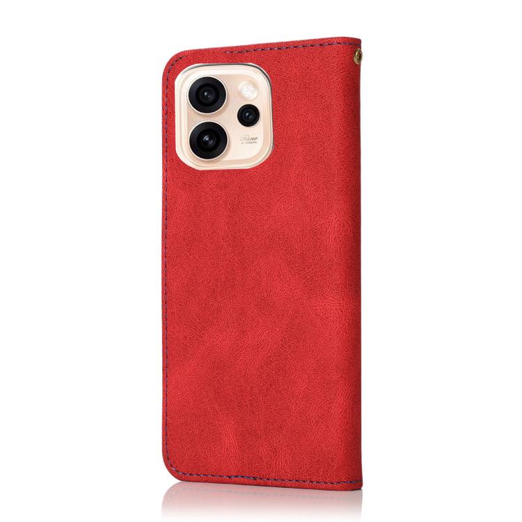 For OPPO Reno15 5G Global Dual-color Stitching Leather Phone Case