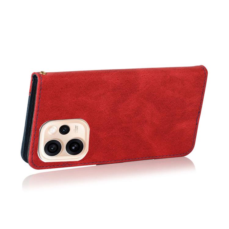 For OPPO Reno15 5G Global Dual-color Stitching Leather Phone Case