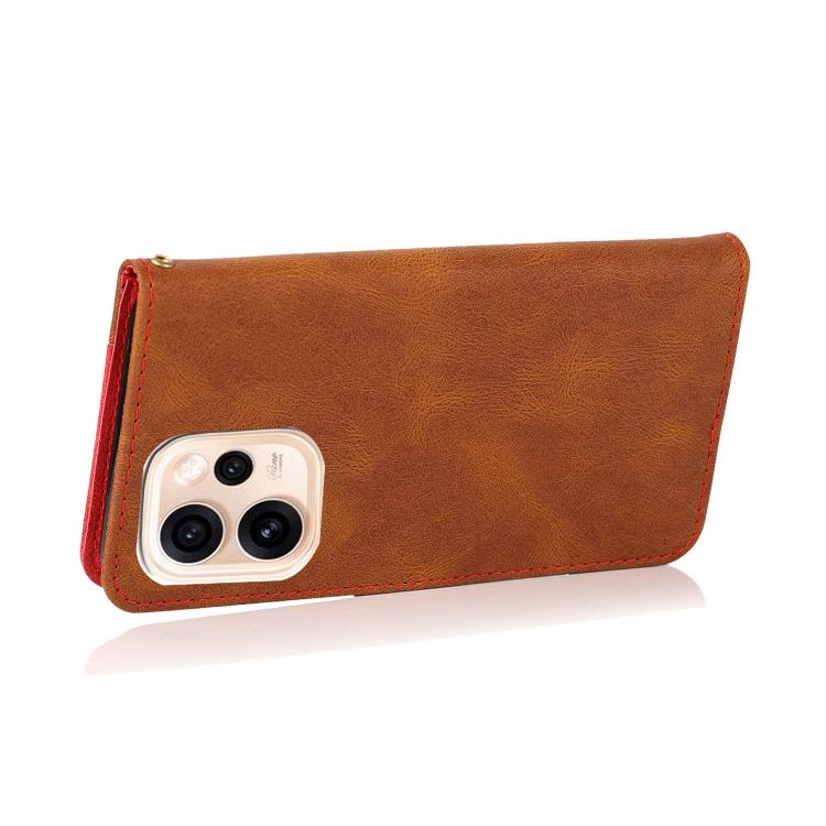 For OPPO Reno15 5G Global Dual-color Stitching Leather Phone Case