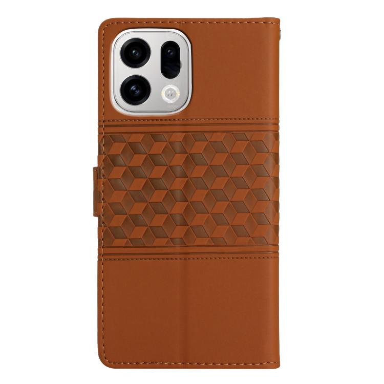 For OPPO Find X9 Pro Diamond Embossed Skin Feel Leather Phone Case