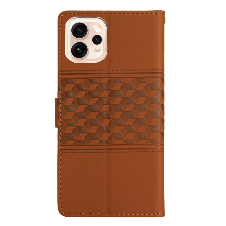 For OPPO Reno15 5G Global Diamond Embossed Skin Feel Leather Phone Case