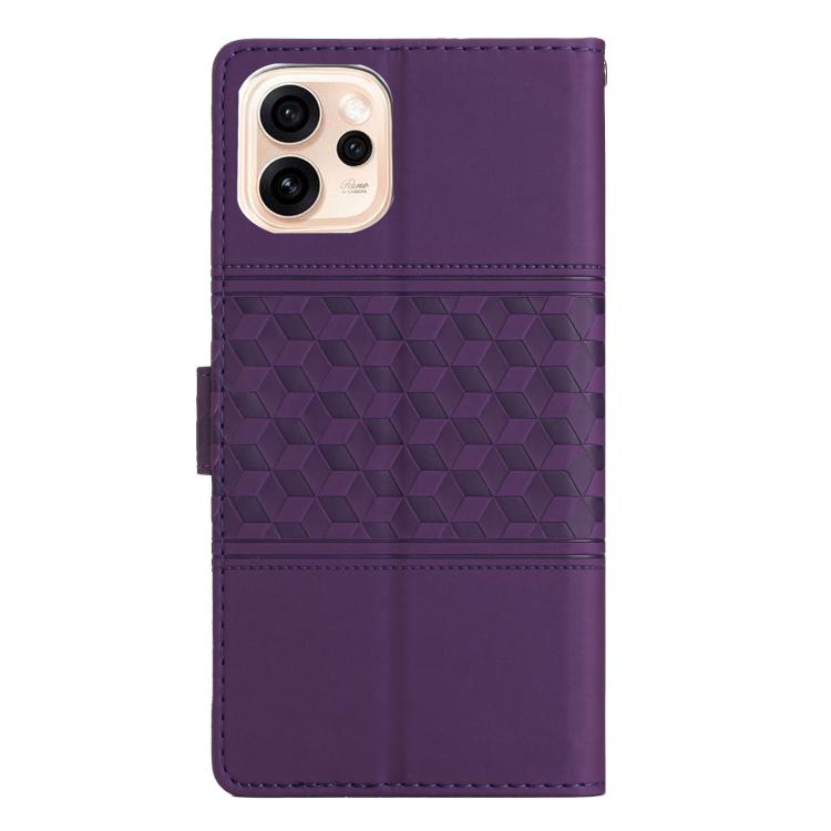 For OPPO Reno15 5G Global Diamond Embossed Skin Feel Leather Phone Case