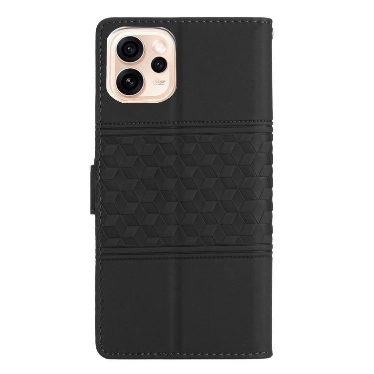 For OPPO Reno15 5G Global Diamond Embossed Skin Feel Leather Phone Case